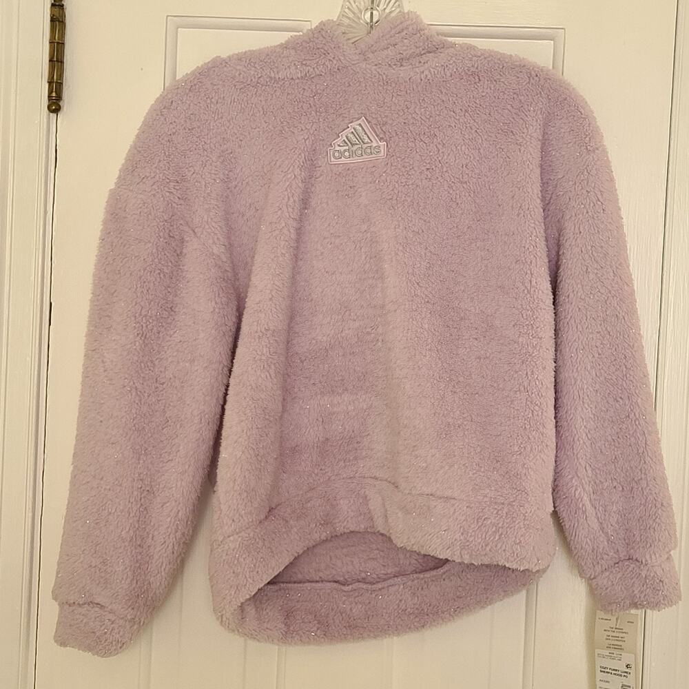 Adidas Girl's Lavender Cozy Furry Lurex Sherpa Hood Size Large NWT